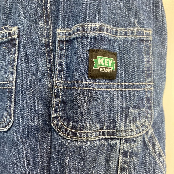 Toddler Key Brand Denim Adjustable Blue Jean Bibs 2T farmer Country Hillbilly - Picture 9 of 16